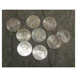 9 UNCIRCULATED 1967 Canada Silver Dimes