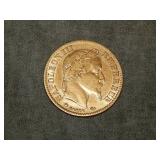 1865 GOLD France 10 Francs NICE U Grade