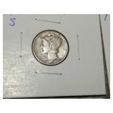 6 Mercury 1945 Micro S Dimes