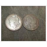 Pair of 1921 D Morgan SILVER Dollars