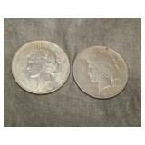 1923 P & 1924 P Peace SILVER Dollars