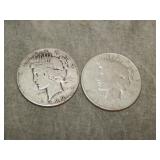 1922 S & 1923 S Peace SILVER Dollars