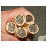 5 orig. Bank Rolls 1959 D Nickels UNC !!!!