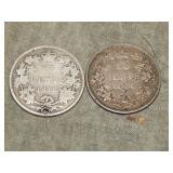 1872 & 1894 Canada SILVER Quarters