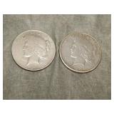 1923 P & 1922 S Peace SILVER Dollars