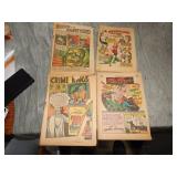 4 RARE coverless Horror & Hero Comics 1940's