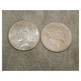 1922 S & 1922 P Peace SILVER Dollars