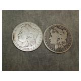 1883 P & 1899 O Morgan SILVER Dollars