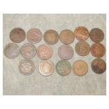 17 Indian Head Cents 1880-90