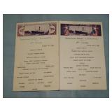 (2) WHITE STAR LINE STEAMSHIP MENU Postcards