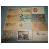 (12) Antique BIRTH ANNOUNCEMENT Postcards