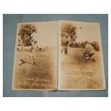 (2) Antique BASEBALL PLAYER RPPC Postcards