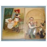 (2) Antique HOLD TO LIGHT HTL BOTTLE Postcards