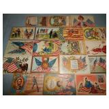 (18) Antique PATRIOTIC HOLIDAY Postcards