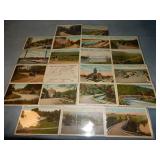 (21) Antique HIGHWAY SCENIC Postcards