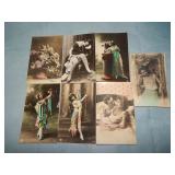 (7) Tinted GLAMOUR/RISQUE RPPC Postcards
