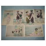 (6) Antique BATHING BEAUTY Photo Postcards