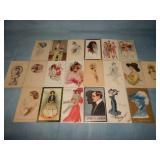 (20) Antique Postcards of LADIES