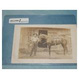c. 1909 AMPUTEE W/ HORSE RPPC Postcard