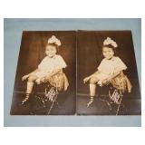 (2) YOUNG AFRICAN AMERICAN GIRL RPPC Postcards