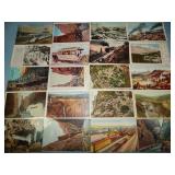 (20) Antique RAILROAD RELATED Postcards