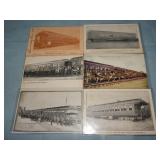(6) EARLY RAILROAD Land Related Postcards