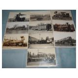 (10) Antique TRAIN/RAILROAD RPPC Postcards