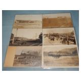 (6) EARLY TRAIN RPPC Postcards