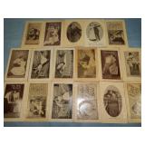 (17) Antique ROMANCE Set of Postcards
