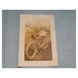 c. 1918 CHILD ON MOTORCYCLE RPPC Postcard