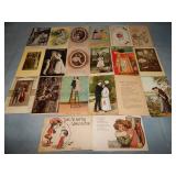 (20) Antique ROMANCE Postcards