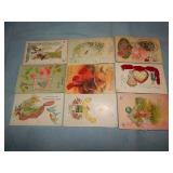 (9) Antique Novelty Postcards w/ Ribbons