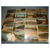 (20) LINEN TRAVEL Postcards