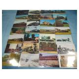 (28) Vintage RAILROAD Postcards