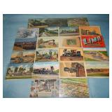 (21) Vintage RAILROAD Postcards