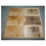 (6) Antique MINERS RPPC Postcards
