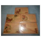 (5) Antique ZODIAC Postcards
