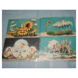 (4) Antique PRIEST OF PALLUS (KC) Postcards