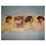 (4) PHOTO TYPE SILENT MOVIE STAR Postcards