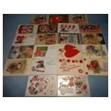 (21) Antique VALENTINE'S DAY Postcards