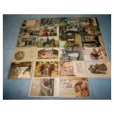 (22) Antique ROMANCE Postcards