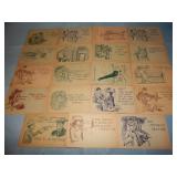 (17) Antique HUMOR CAPITAL ART Postcards
