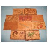 (10) Large Group of LEATHER Novelty Postcards