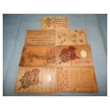(7) WOODEN Novelty Postcards