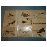 (9) Antique WINTHROP MA RR DEPOT SNOW Postcards