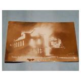 RARE Night Building FIRE RPPC Postcard