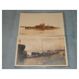 (2) Antique SUBMARINE RPPC Postcards