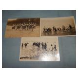 (3) Antique SWIMMING/BEACH RPPC Postcards