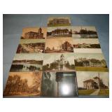 (13) Antique Lawrence KANSAS & KU/KSU Postcards