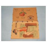 (2) Cloth/Cloth Covered Novelty Postcards